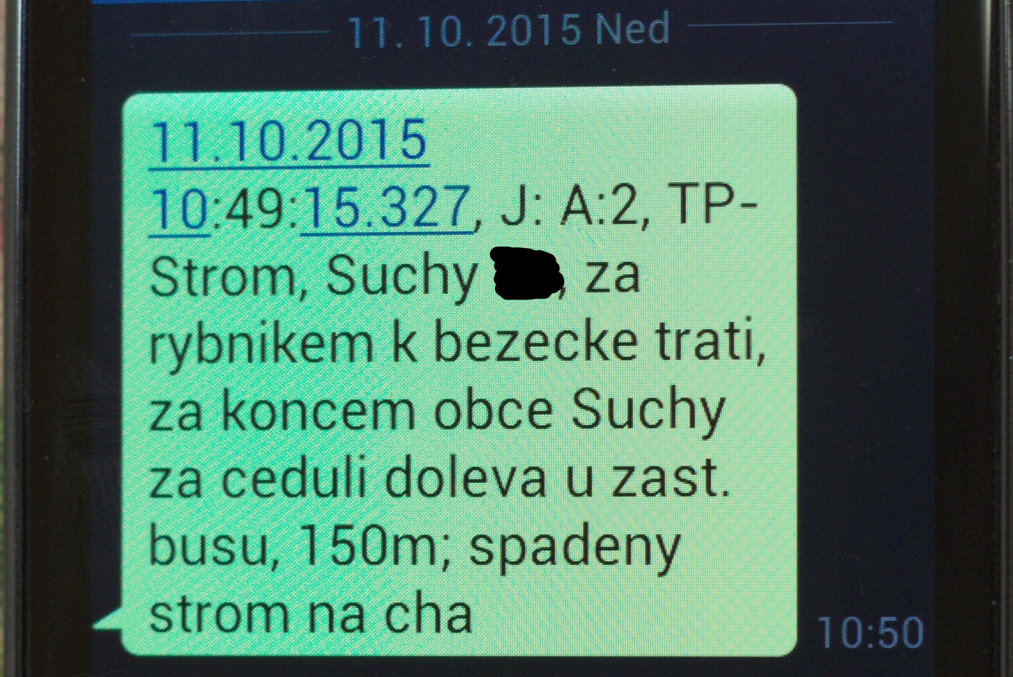 Výjezdová SMS